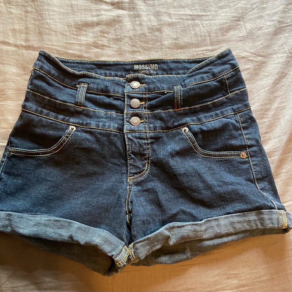 Non ripped high waisted jean shorts